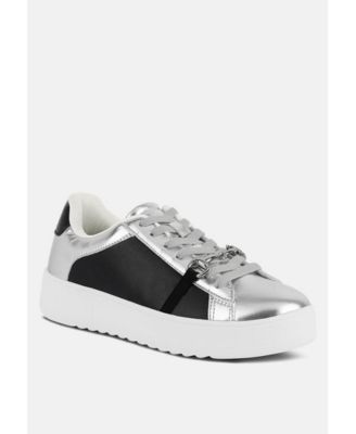 Women Nemo Contrasting Metallic Faux Leather Sneakers
