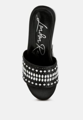Womens Batanga Diamante and Rhinestone Detail Stylish Flatforms