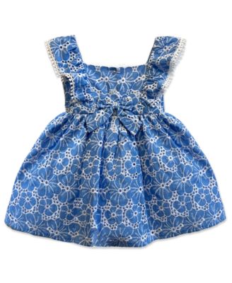 Girls' 2T-6X Eyelet Round Neck Sundress with Hat