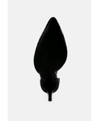 NOBLES Womens Rhinestone Patterned Stiletto Sandals