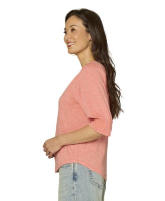 Petite Elbow-Sleeve Knit Top