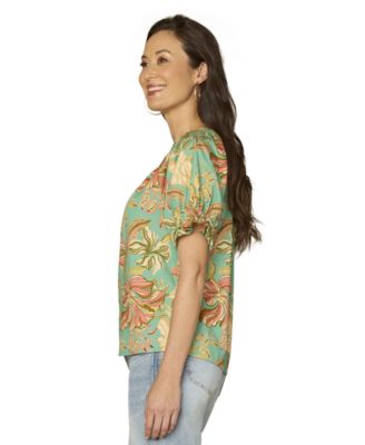 Petite Flutter Short-Sleeve Top
