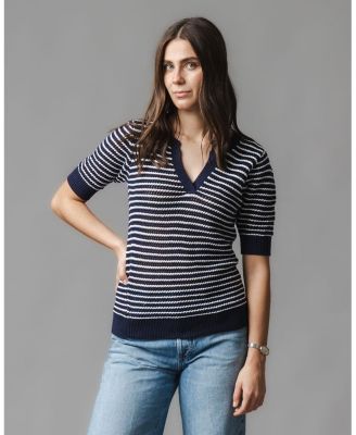 Women's Organic V-Neck Short Sleeve Sweater