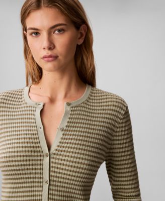Women's Striped Long-Sleeve Sweater