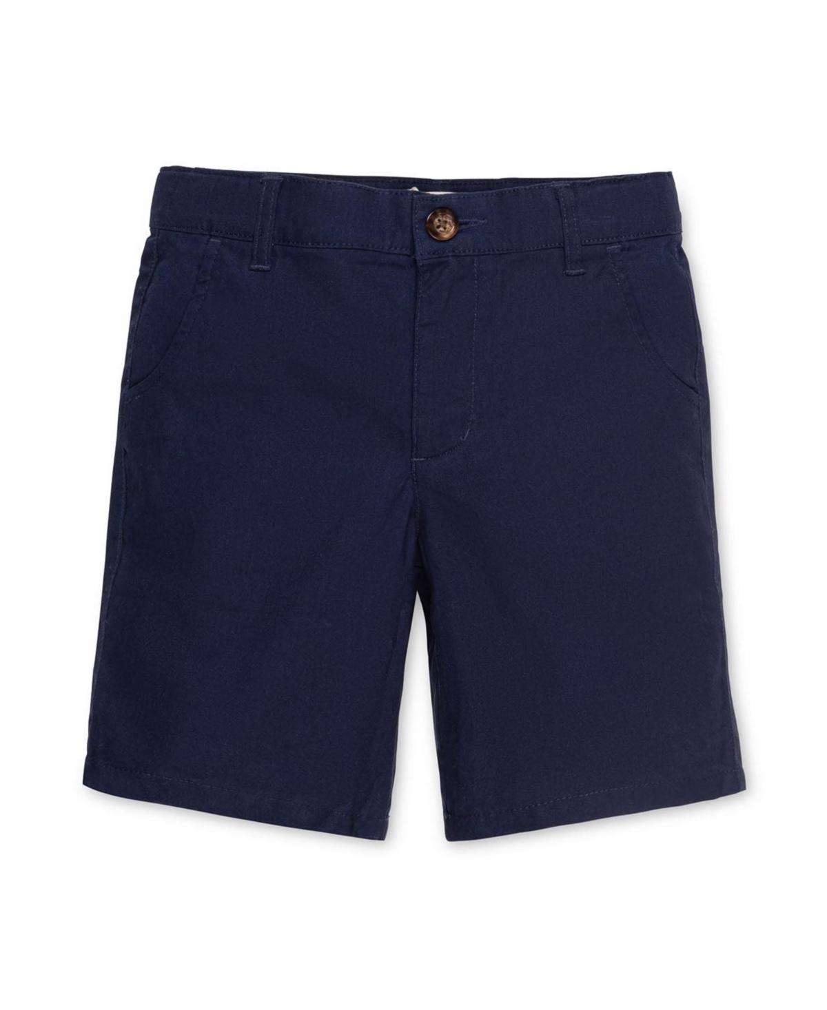 Hope & Henry Little and Big Boys' Linen Blend Short - Navy linen