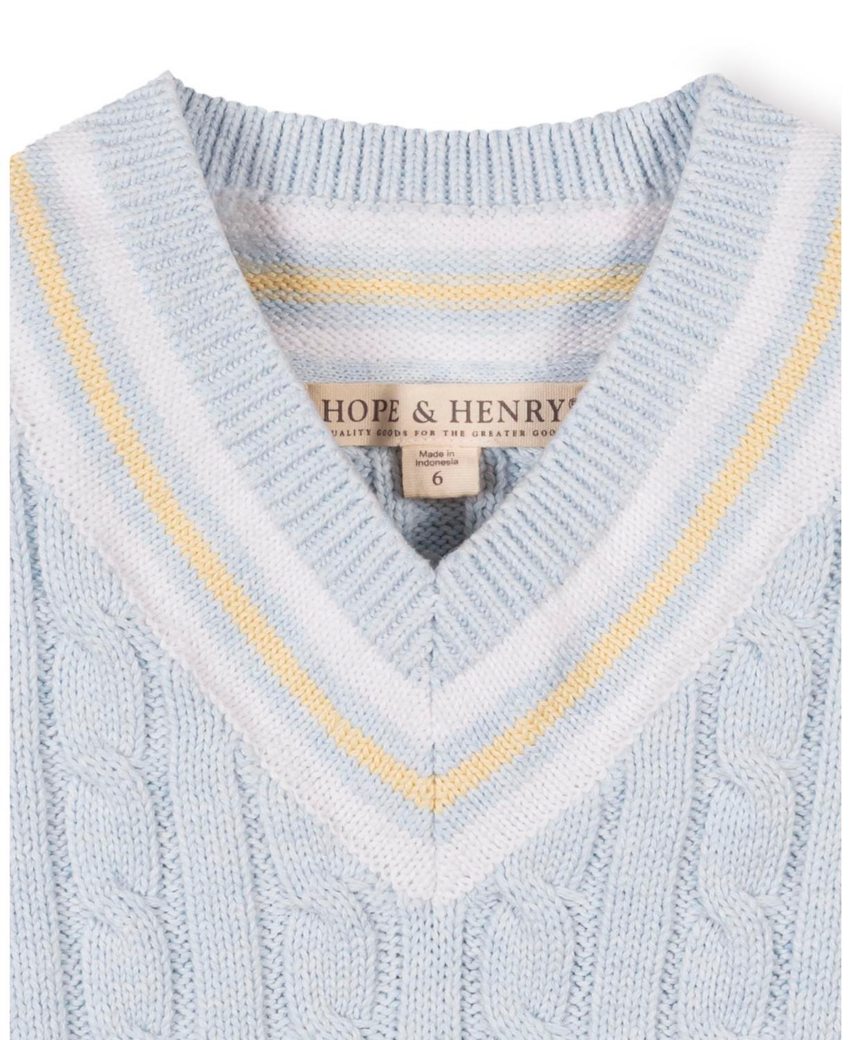 Hope & Henry Toddler Boys Organic V-Neck Cricket Sweater Vest