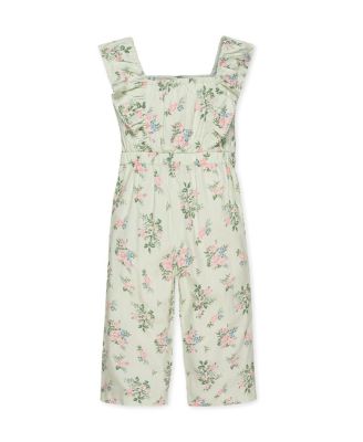 Little Girls Organic Flutter Sleeve Sateen Jumpsuit