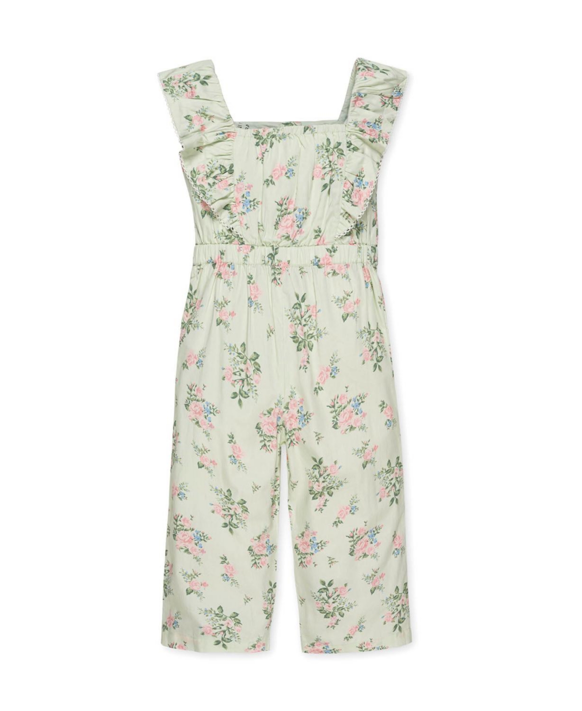 Hope & Henry Little Girls Organic Flutter Sleeve Sateen Jumpsuit