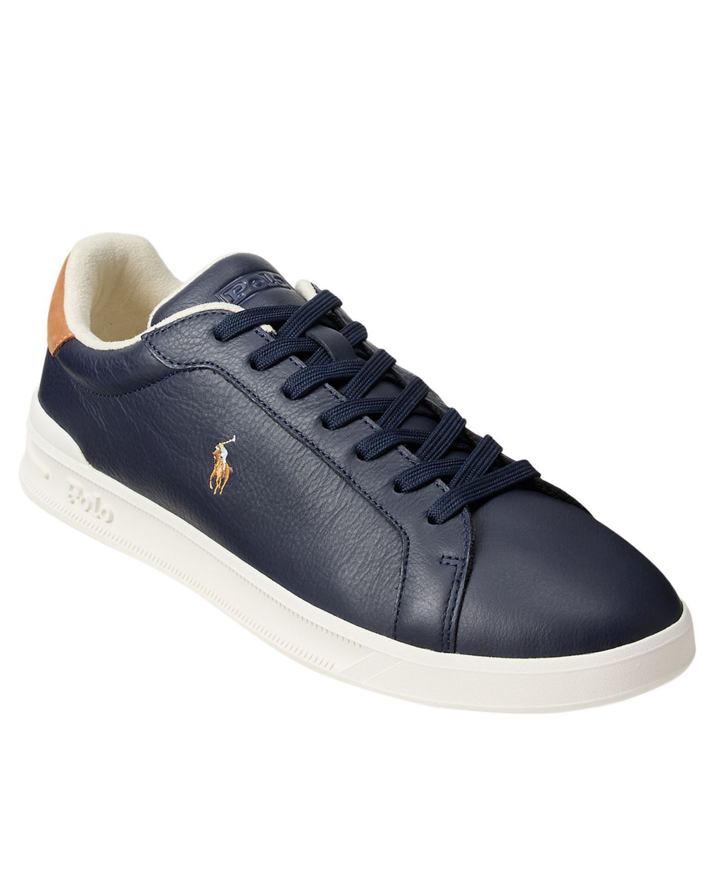 Мужские кроссовки Polo Ralph Lauren Heritage Court II Embroidered Lace-Up, цвет: Синий — фото 1