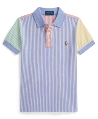 Boys' 2-7 Striped Oxford Mesh Polo Shirt