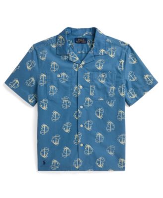 Boys' 8-20 Anchor-Print Short-Sleeve Camp Shirt