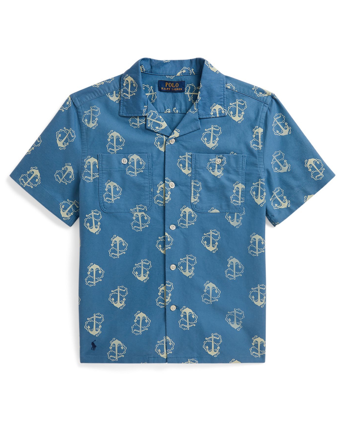 Polo Ralph Lauren Boys' 8-20 Anchor-Print Short-Sleeve Camp Shirt