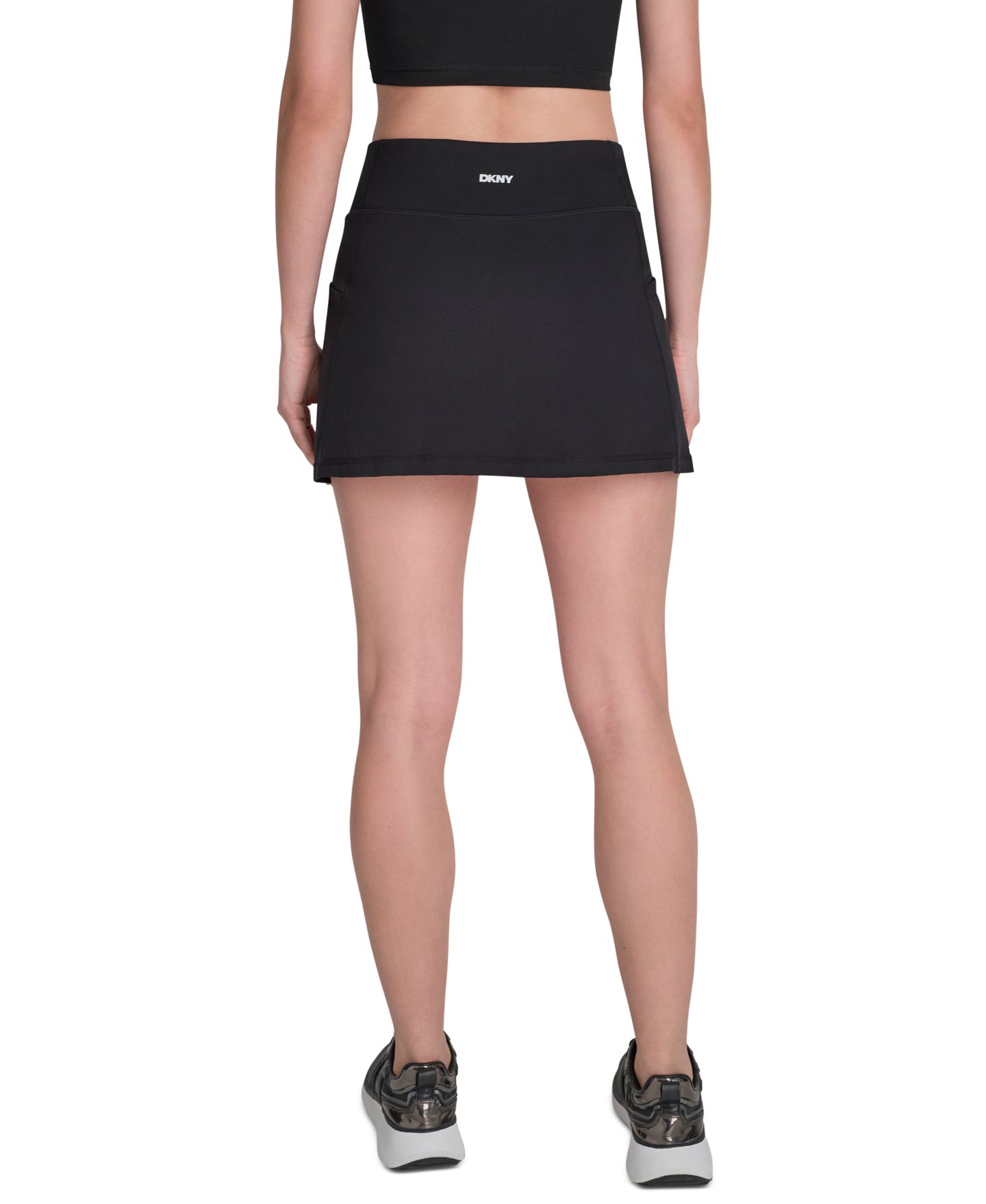 Женская юбка-шорты DKNY Sport Balance Compression Super High-Waist Pull-On Skort, цвет: Чёрный — фото 4