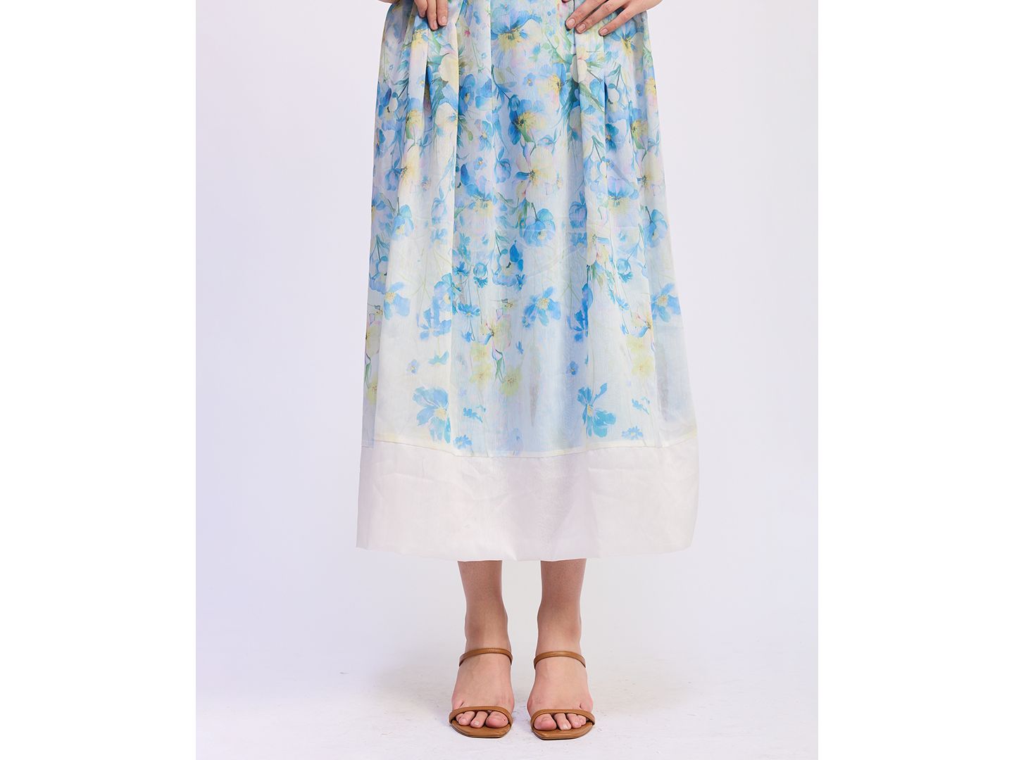 Женское платье En Saison Vivian Sleeveless Midi, цвет: Слоновая кость синий жёлтый — фото 7
