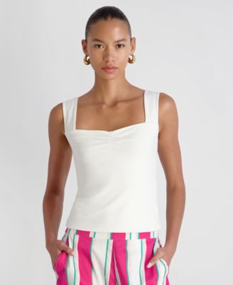 Women's Maisie Ruched Front Fitted Sweetheart Tank Top