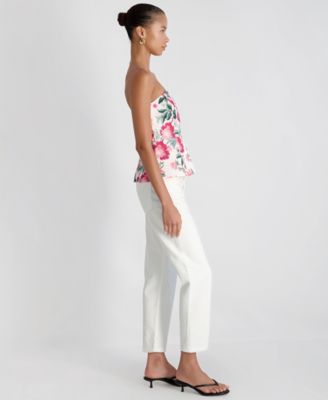 Women's Cooper Linen Strapless Oversized Blouson Top