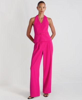 Women's Harry Suiting Belted Halter V-Neck Top