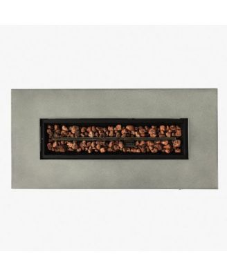 42inch Rectangle Steel Fire Pit Outdoor Fire Table with Glass Wind Guard