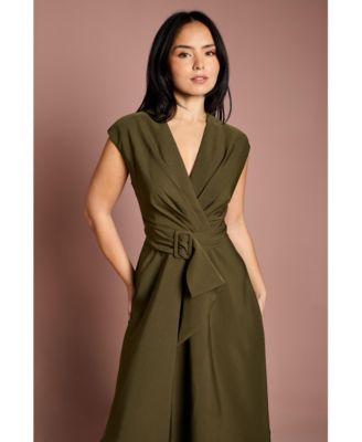 Women's Belted Crepe Dress