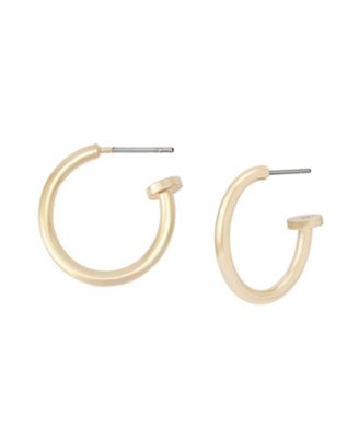 Robert Lee Morris Soho Silver Minimal Huggie Earrings - Gold
