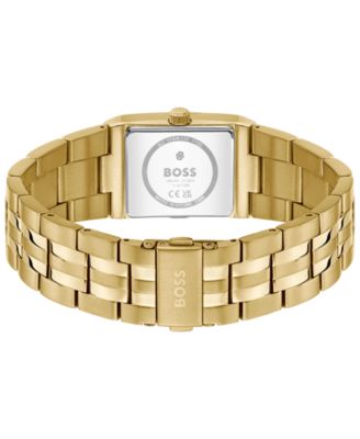 Men's Strivo Quartz Ionic Plated Thin Gold Steel Watch, 25.6mm