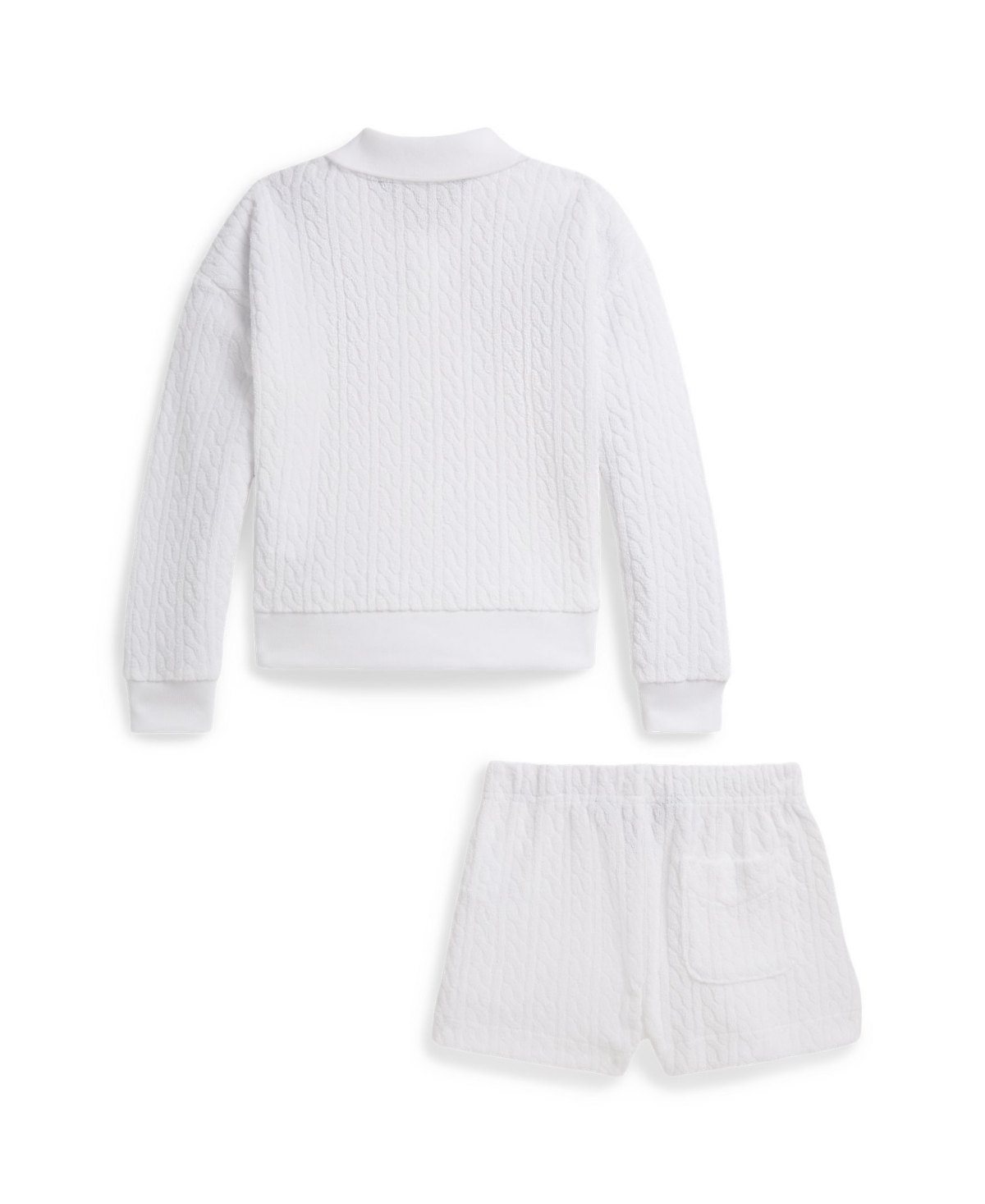 Polo Ralph Lauren Girls' 2-6X Mini-Cable Terry Shirt & Shorts, 2-Piece Set
