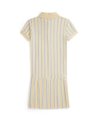 Girls' 7-16 Striped Oxford Mesh Polo Collar Dress