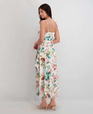 Women's Printed Chiffon V-Neck Dress