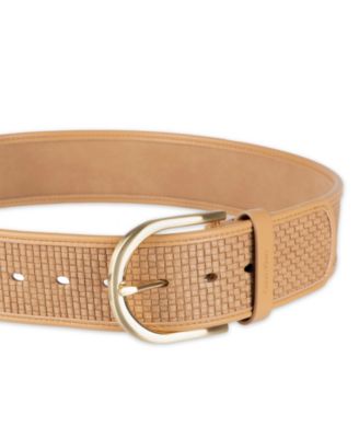 Mini Box-Woven Leather Polished Buckle Belt