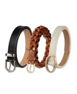 3-Piece Skinny and Braided Style Belt