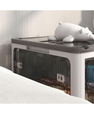 Stackable Storage Bins with Lids, Wheels, and Collapsible