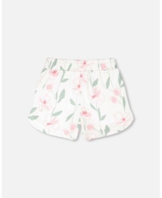Toddler Girls Printed Flowers French Terry Shorts