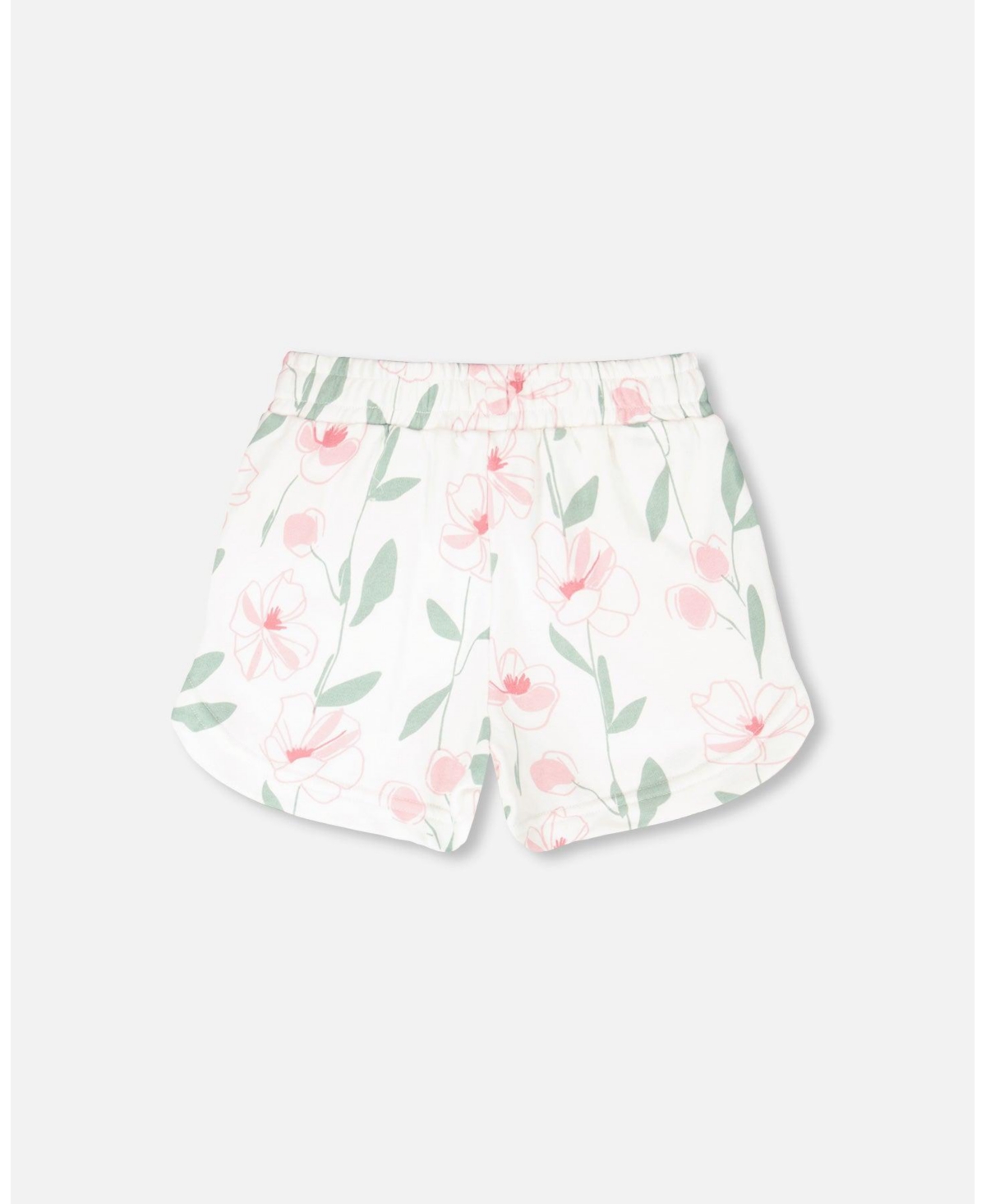 Deux par Deux Toddler Girls French Terry Shorts Printed Flowers