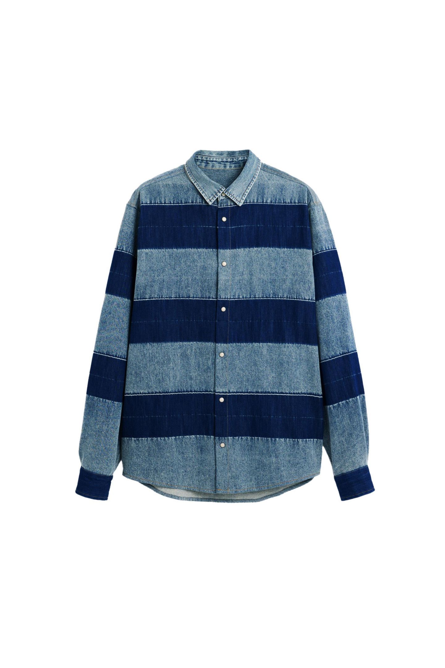 Мужская рубашка Desigual Striped denim, цвет: Синий — фото 6