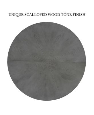 Oak Gray Round Dining Table 39.4" - Solid Wood Legs, Timeless Elegance