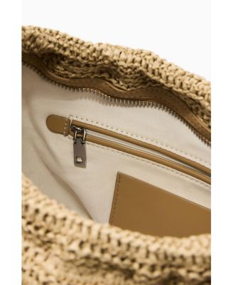 Women's Medium oval raffia bag with charms