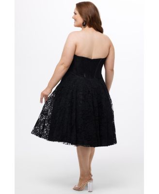 Women's Sweetheart Strapless Lace Bustier Party Dress