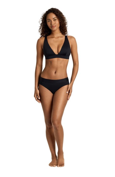 Женские купальники Lauren Ralph Lauren Women's Solid Black Classic Band Swim Hipster