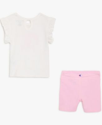 Baby Girls' Graphic T-Shirt and Shorts, 2-Piece Set