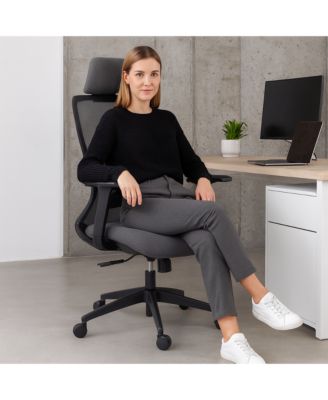 High Back Mesh Office Chair with Adjustable Lumbar Support & Headrest