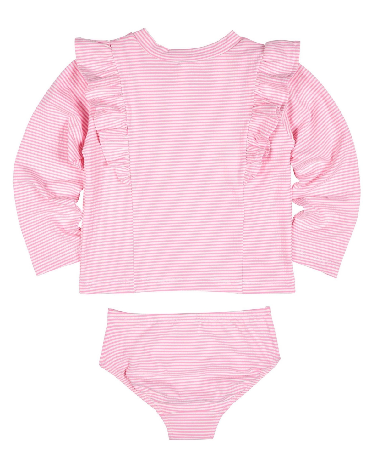 Florence Eiseman Big Girls Stripe Seersucker Rashguard Swimsuit with Flower