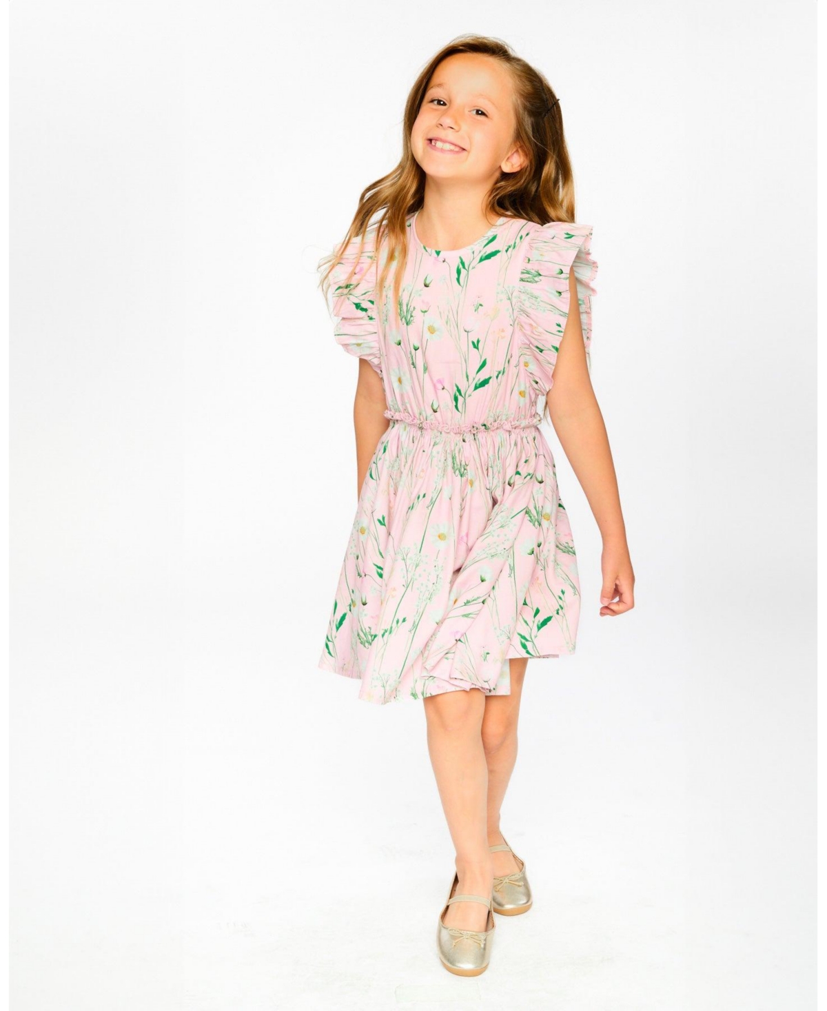 Deux par Deux Big Girls Viscose Dress Printed Flowers