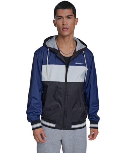 Мужская куртка Champion Retro Hooded Rain, цвет: Чёрный / Белый