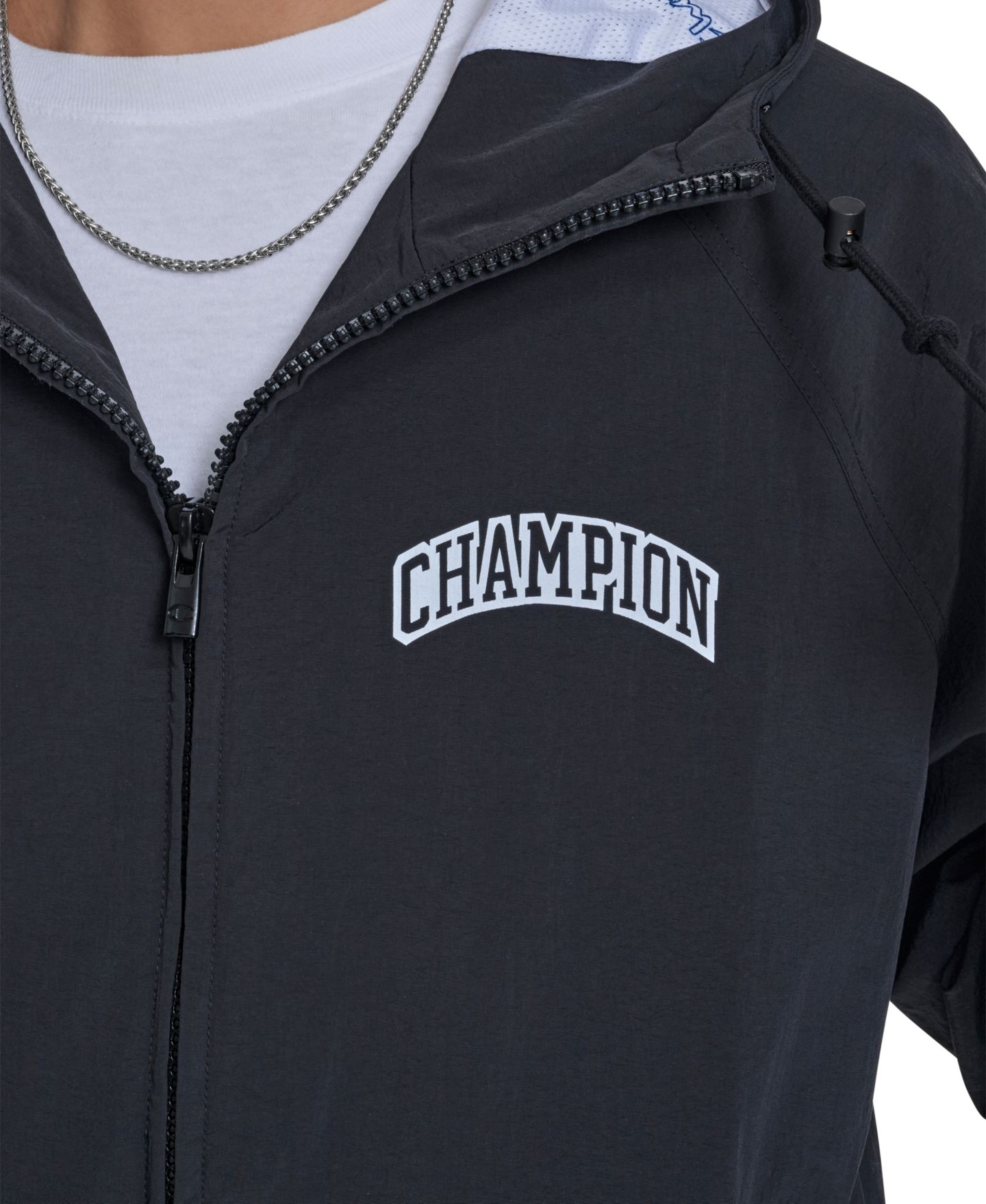 Мужская куртка Champion Packable Windbreaker, цвет: Чёрный — фото 4