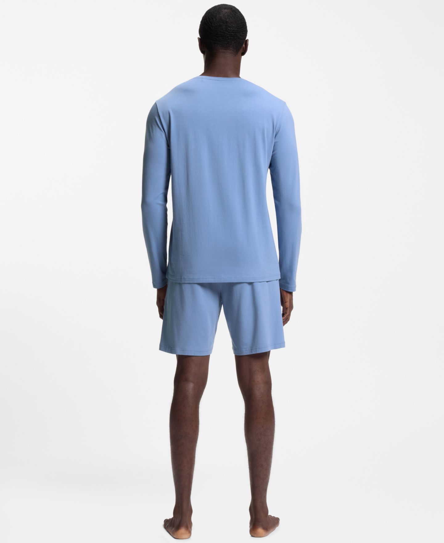 Мужская футболка Hugo Boss Long-Sleeve T-Shirt, цвет: Пастельный синий — фото 4