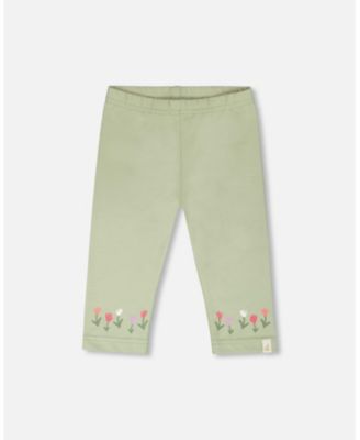 Baby Girls Cotton Jersey Capri Light Khaki Green -Infant