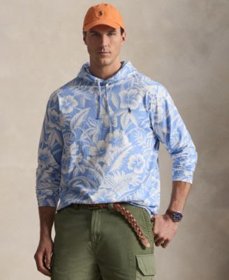 Men's Big & Tall Tropical Print Hooded T-Shirt