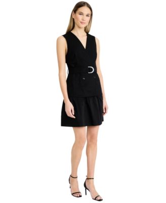Women's V-Neck Belted Dress