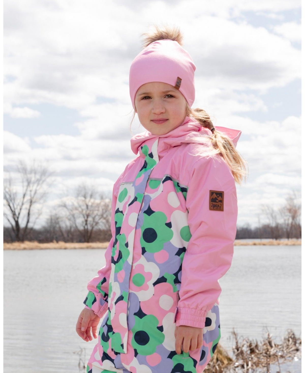 Deux par Toddler and Girls Stretch Jersey Pompom Hat