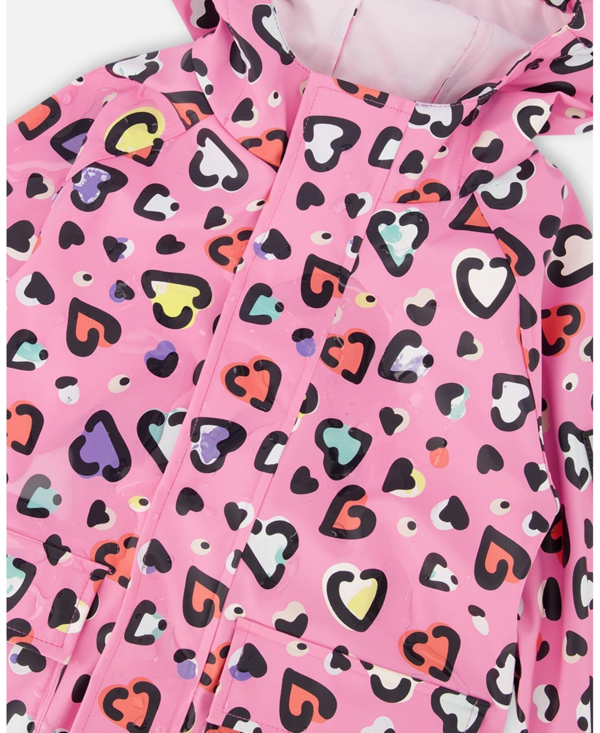 Deux par Toddler Girls Rain One-Piece Polyurethane Heart Print - Toddler|Child